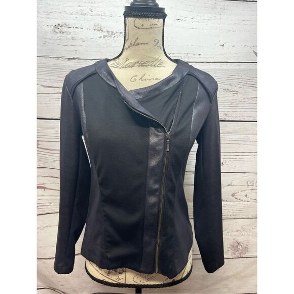 Style and Co small petite zip up light weight black jacket - 3012‎ - Picture 1 of 3